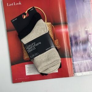 2 PR Frankalza Italy Ladies Boot Socks Merino Wool / Cashmere Blend